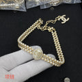 Chanel Pearl & Crystal CC Choker Gold Necklace