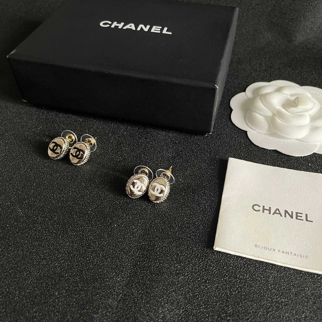 CC Vintage Double C Gold Earrings