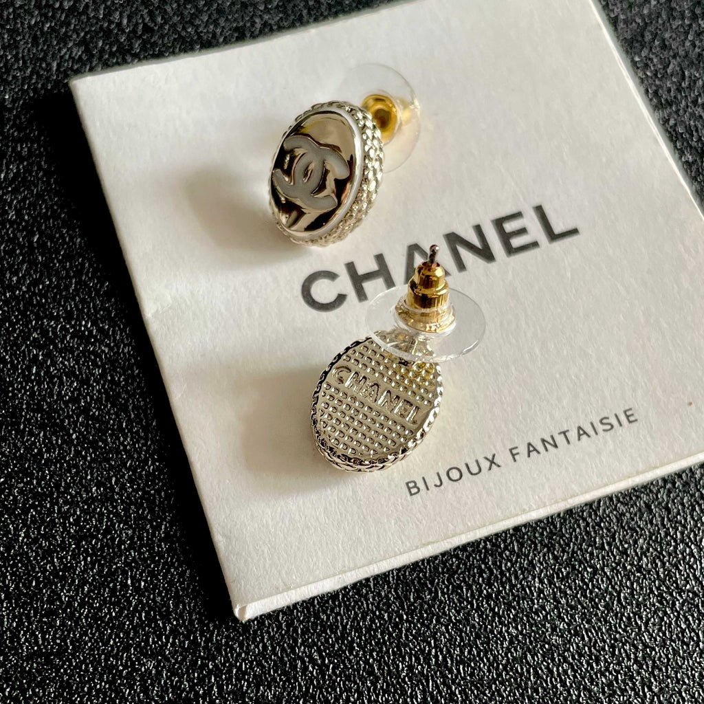 CC Vintage Double C Gold Earrings