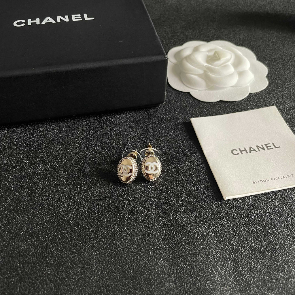 CC Vintage Double C Gold Earrings