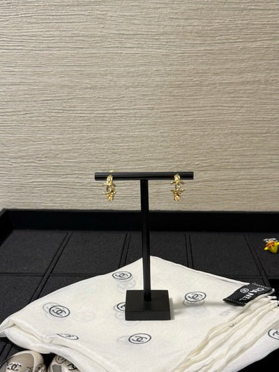 Chanel 2026 Gold Quilted Double C Small Hoop Earrings