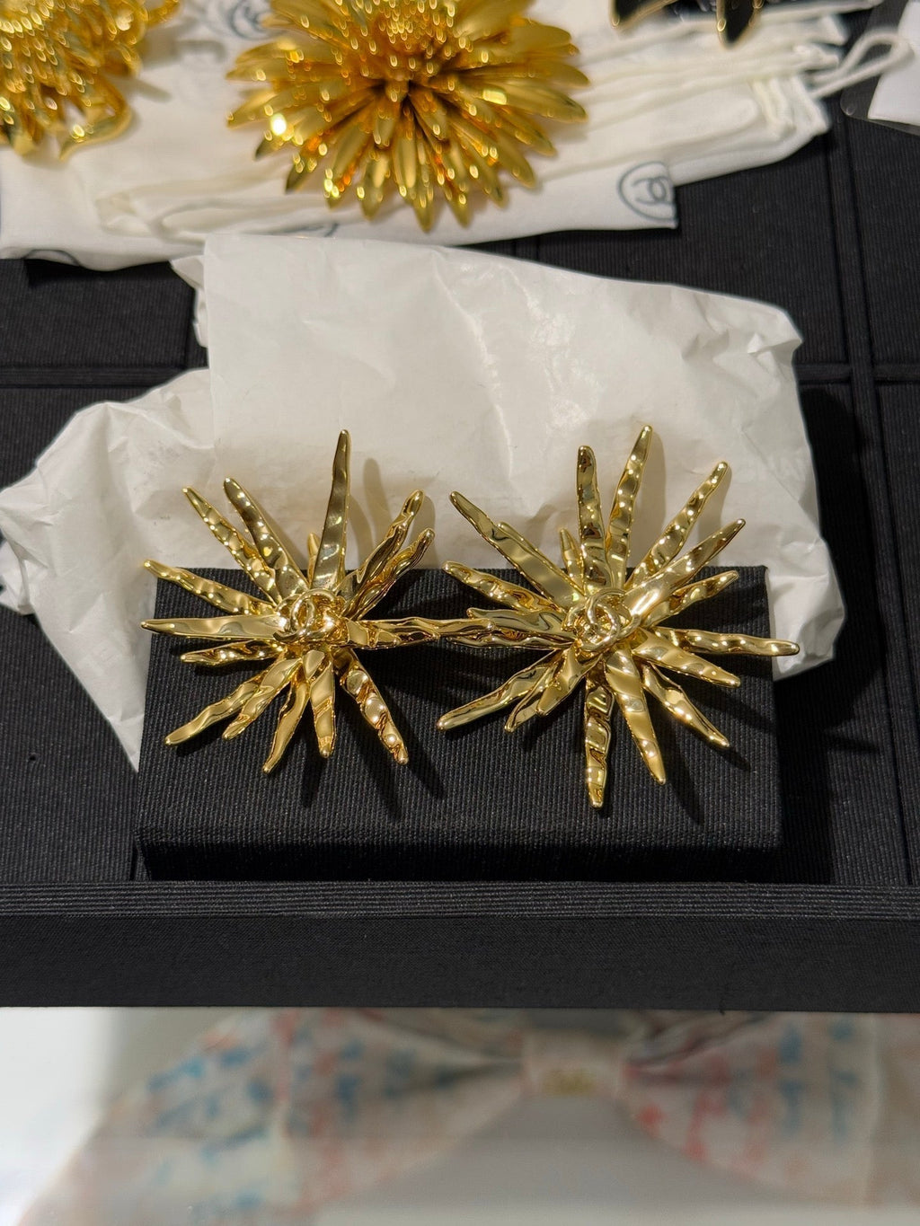 Chanel 2026 Gold Double C Firework Earrings