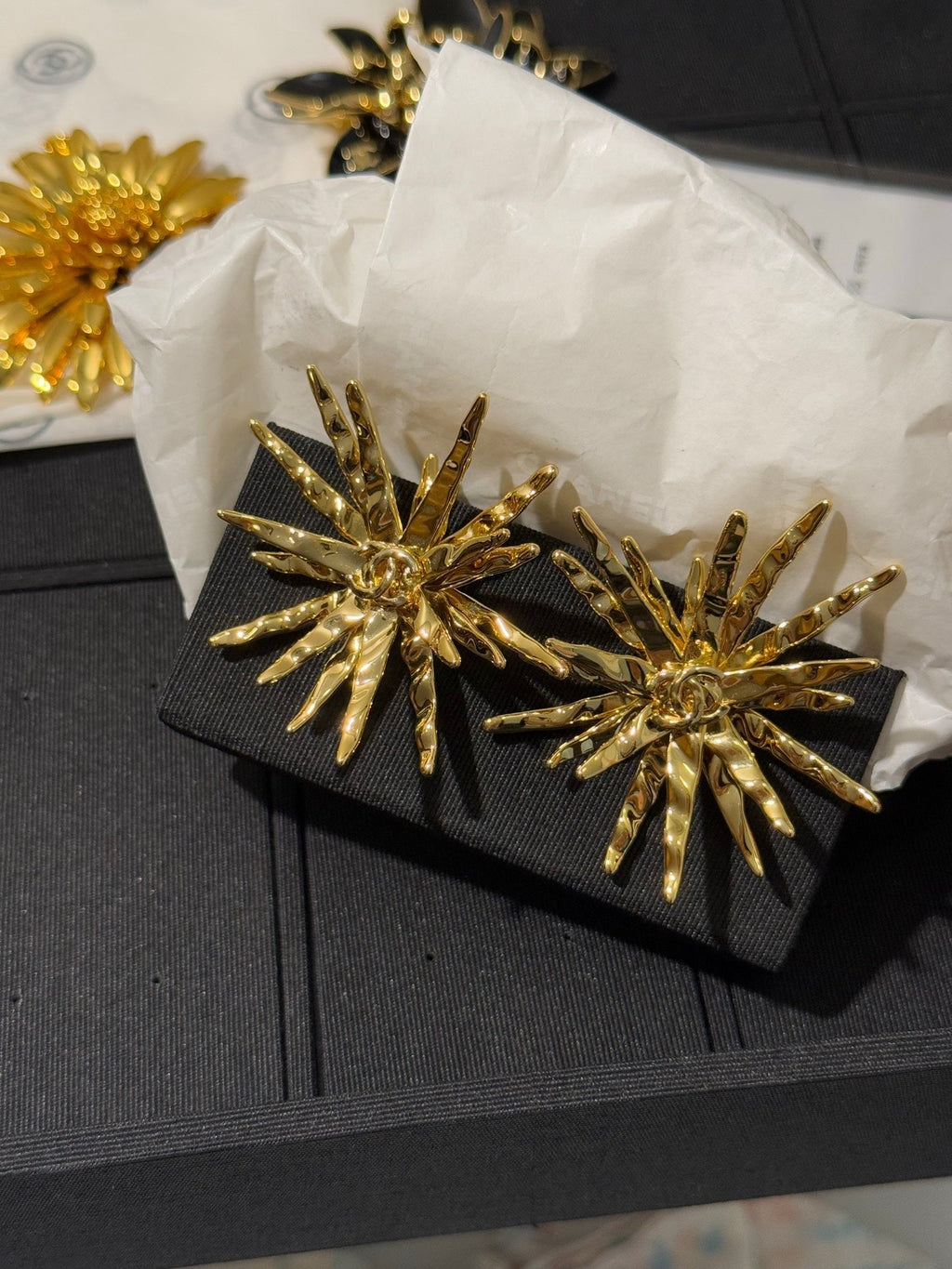 Chanel 2026 Gold Double C Firework Earrings