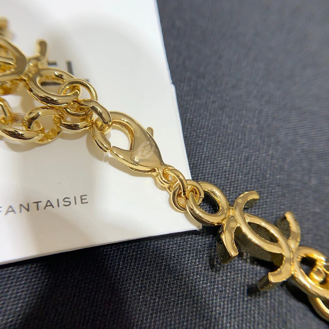 CC 2026 Gold and Silver Two-Tone Chain Double C Small Necklace Choker