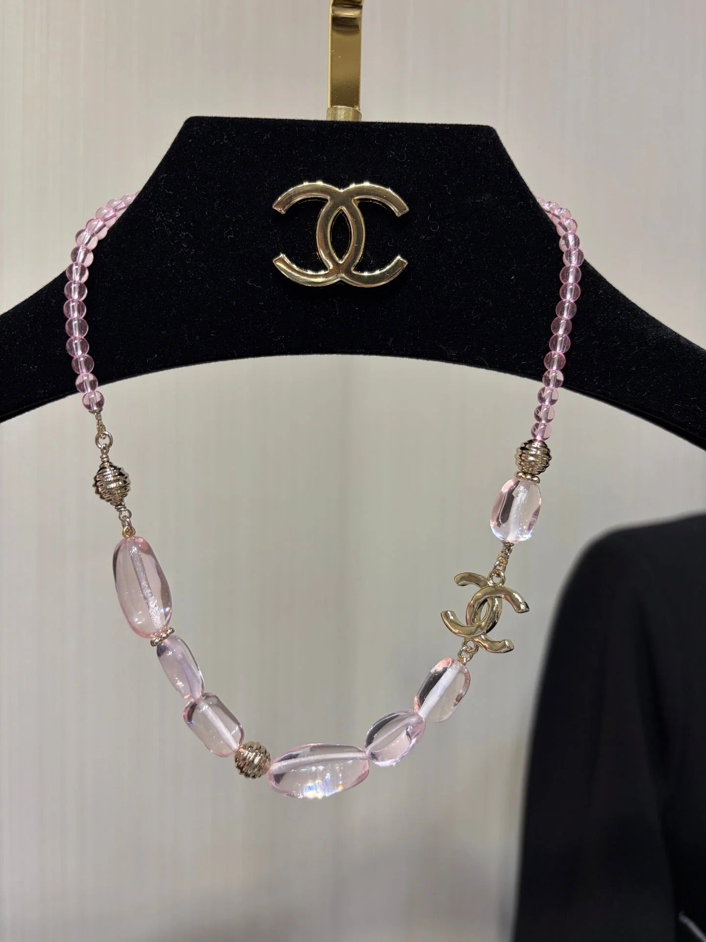 CC 2026 Double C Pink Acrylic Beaded Necklace