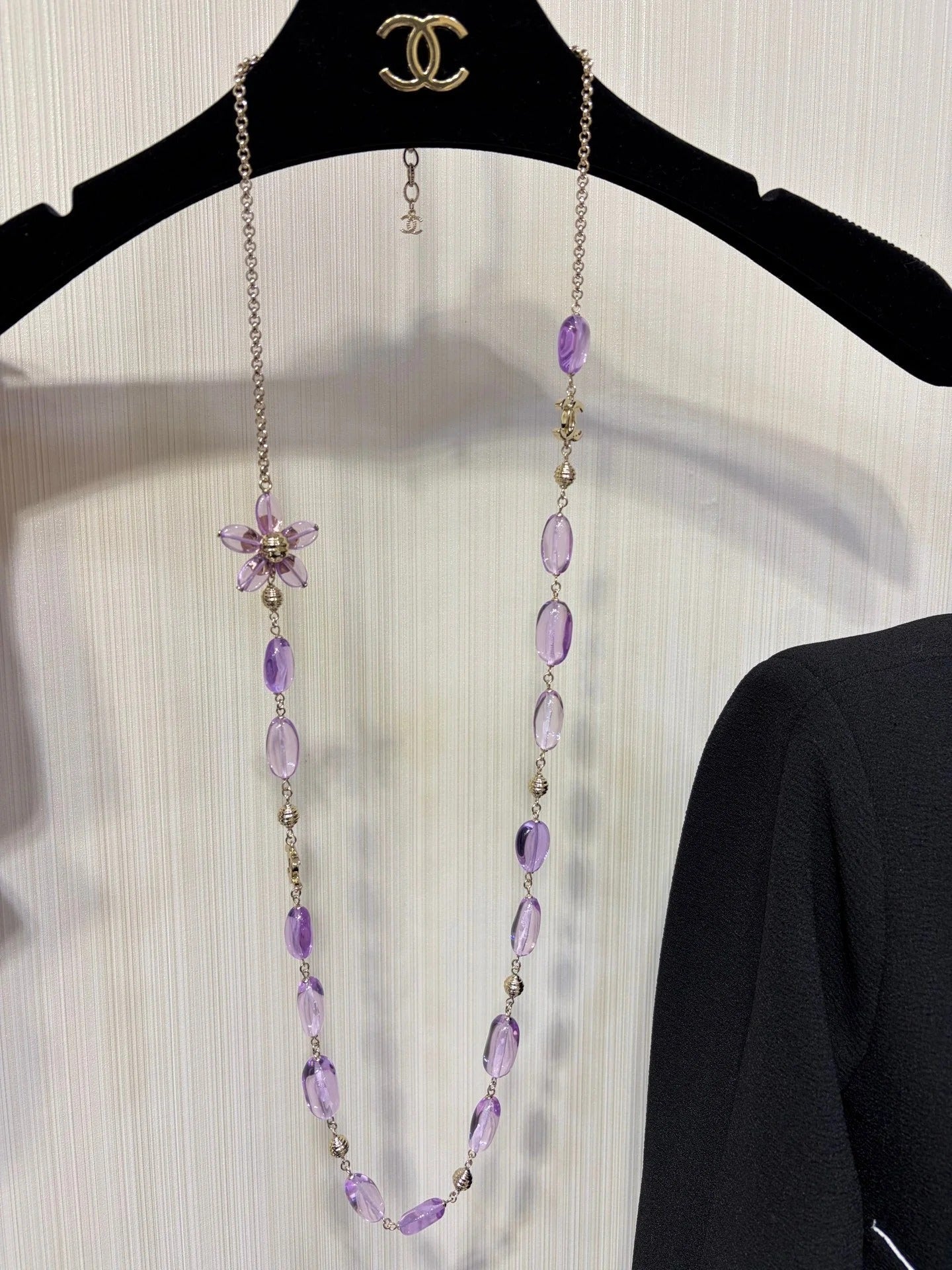 CC 2026 Double C Purple Floral Acrylic Beaded Necklace