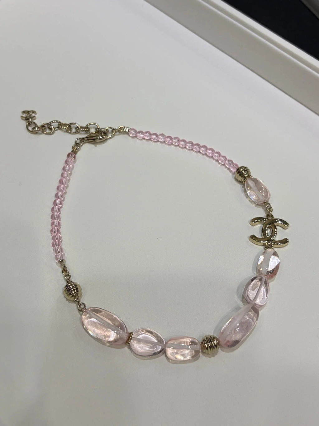CC 2026 Double C Pink Acrylic Beaded Necklace