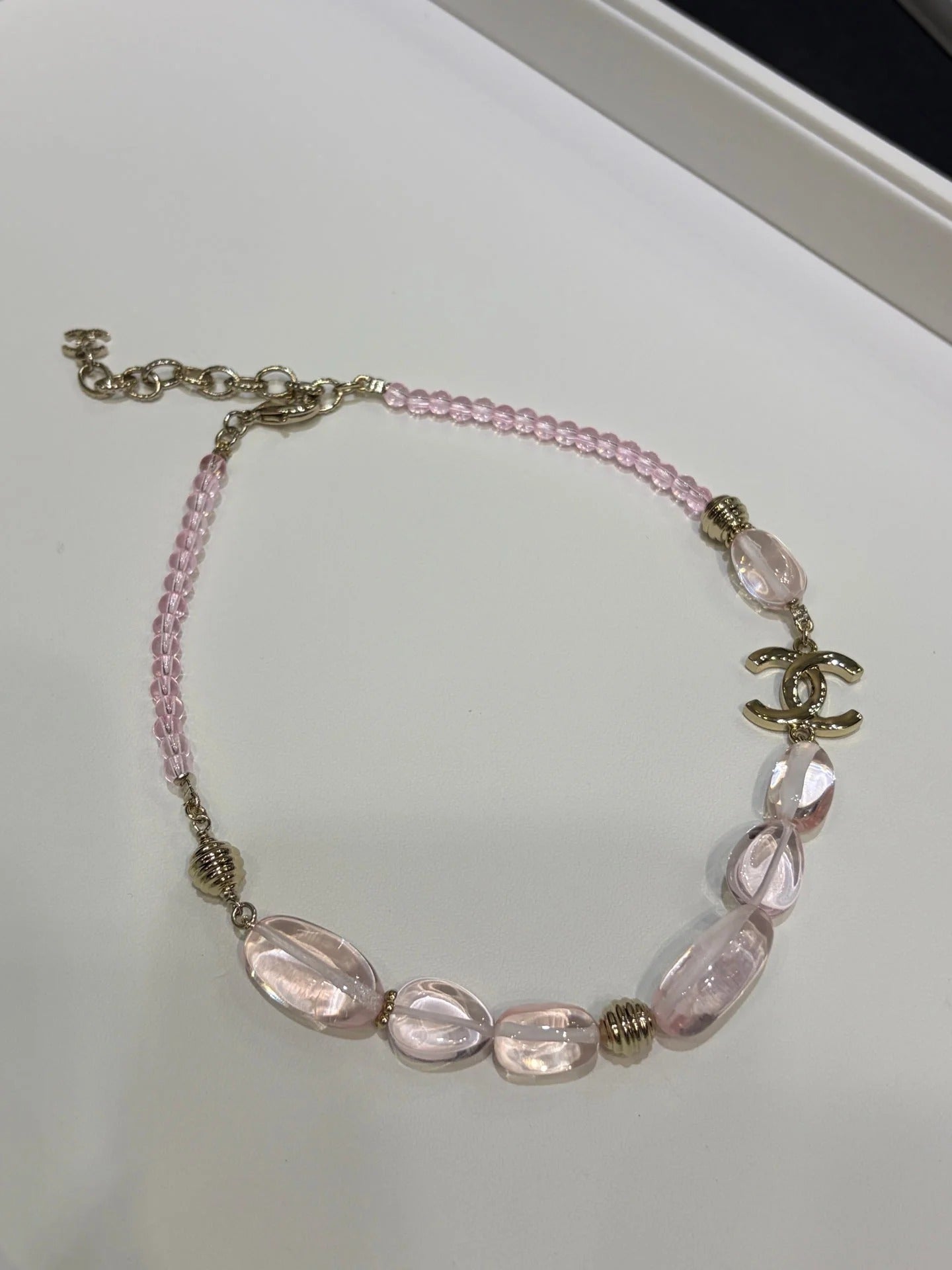 CC 2026 Double C Pink Acrylic Beaded Necklace