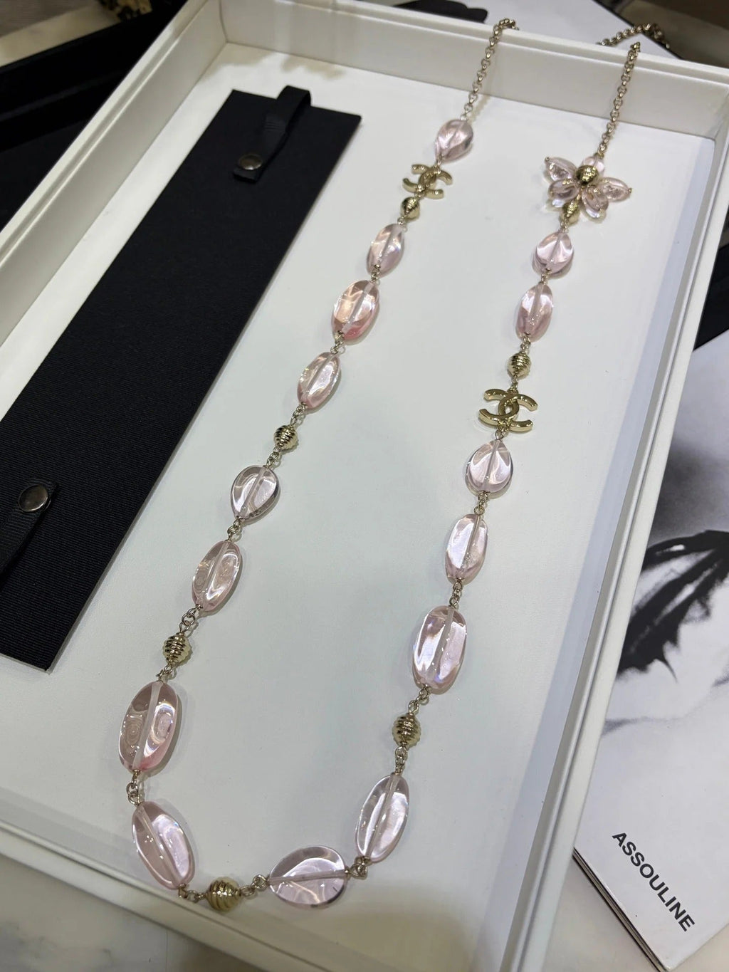CC 2026 Double C Pink Floral Acrylic Beaded Necklace